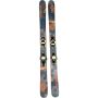 Scott Scrapper 115 ski's met bindingen, gezien vanaf de tip.