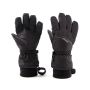 Sinner Phoenix Junior handschoenen: zwart paar met grijze details en logo.