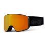 Sinner Aura : Masque de ski noir élégant avec un écran orange éclatant et une protection UV.